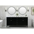 thumbnail image 6 of Elegant Decor Park Avenue 72" Metal MDF Marble Double Bathroom Vanity in Black, 6 of 7