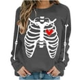 thumbnail image 2 of Jsaierl Halloween Sweatshirts for Women Cute Pumpkin Ghost Graphic Sweatshirt Soft Round Neck T-shirt Long Sleeve Holiday Pullover Tops Halloween Clothes, 2 of 6