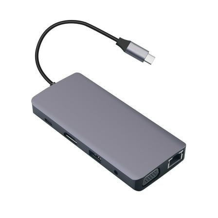 axGear USB C Hub 8-in-1 VGA Gigabite RJ45 SD/TF USB HUB AUDIO HDMI PD Multiport