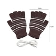 thumbnail image 3 of Guantes Calefactores Manoplas de dedo completo unisex Guantes de punto eléctricos para exteriores (Café a rayas) Wdftyju Libre de BPA, 3 of 3