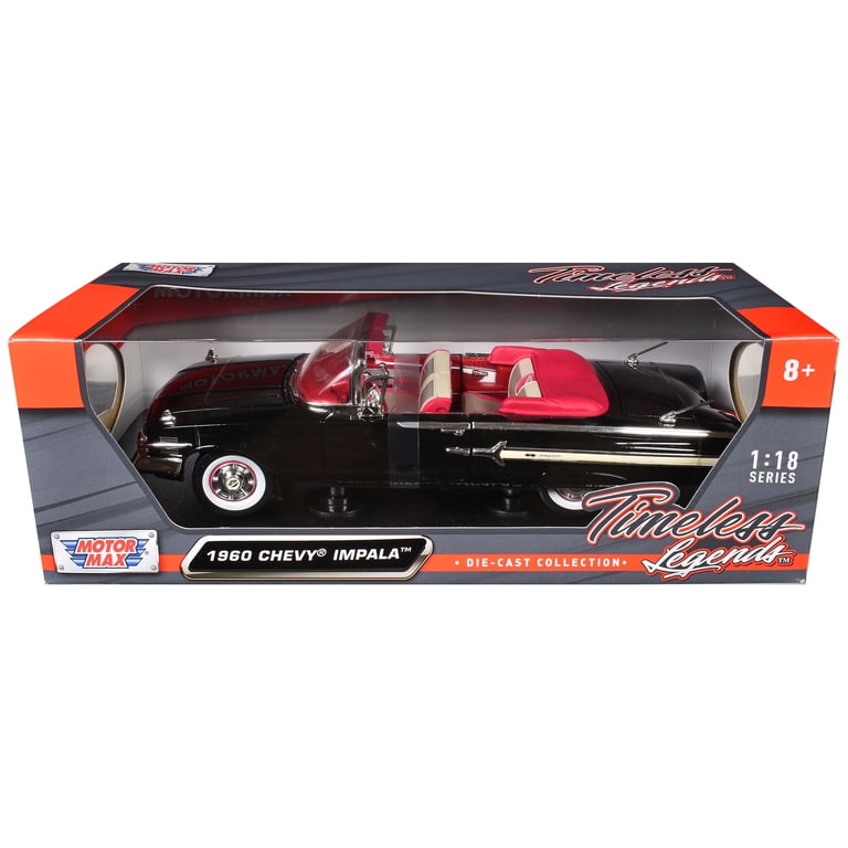 1960 Chevrolet Impala Convertible Black 1/18 Diecast Car Model by