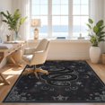 thumbnail image 3 of Design&I 6'x9' Washable Area Rug Snake Gothic Round Spiral Occult Symbols Enchanted Witch Moody for Dining Room, Under Table, Office, Snag-Free, 3 of 7