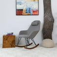 thumbnail image 3 of Pemberly Row Mid-Century Modern Tight Back Fabric Rocking Chair in Gray, 3 of 6