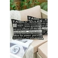 thumbnail image 6 of Family Rules Words Outdoor Pillow Covers Set of 2, Decorative Waterproof Throw Pillow Case, Black Cotton Linen Soft Cozy Cushion Pillowcases, 6 of 6