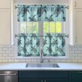 thumbnail image 3 of Kitchen Curtains 24 Inch Short - 3 Panel Set, Hawaiian Sea Turtle Ocean Design, Tropical Underwater Marine Life Print, Rod Pocket Window Curtain, Easy Wash, 3 of 6