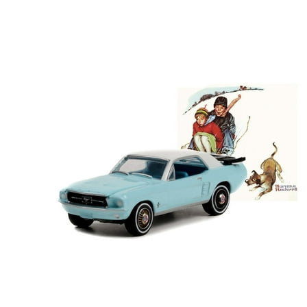 1967 Ford Mustang Coupe, Light Blue - Greenlight 54060D/48 - 1/64 scale Diecast Model Toy Car