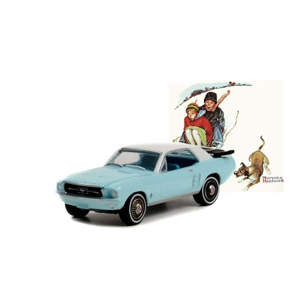 1967 Ford Mustang Coupe, Light Blue - Greenlight 54060D/48 - 1/64 scale Diecast Model Toy Car