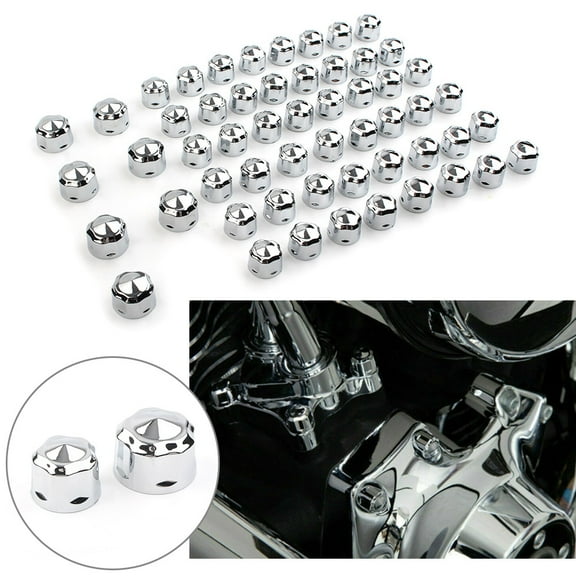 ZS 55PCS Motorcycle Chrome Engine Bolts Cap Cover Set for Harley Road King Electra Glide 1999-2016 FLHX FLHTK