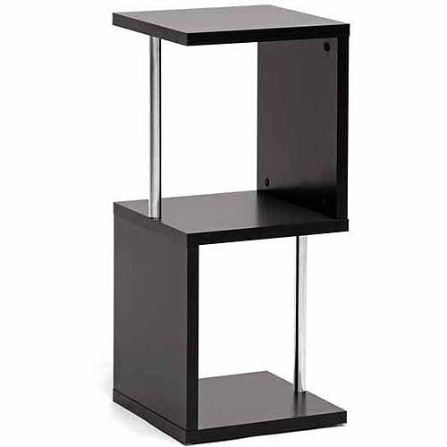 Wholesale Interiors Lindy 2-Tier Modern Display Shelf, Dark Brown
