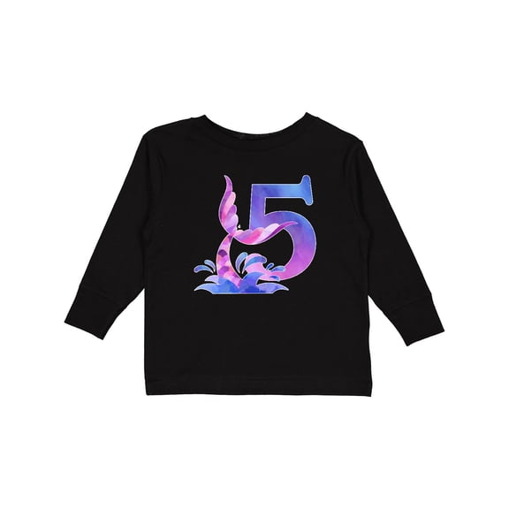 Inktastic 5th Birthday Mermaid Tail Boys or Girls Long Sleeve Toddler T-Shirt