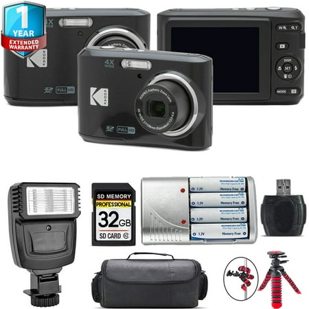 Kodak Pixpro FZ45 Camera (Black) + Extra Battery + 1 Yr Warranty + 32GB (International Version)