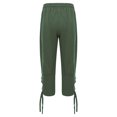 thumbnail image 2 of Linjinx Men's Medieval Ankle Banded Pirate Pants Gothic Renaissance Viking Pirate Costume Lace-Up Trousers Green 150/155, 2 of 7