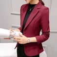 thumbnail image 2 of YDFCWXW Women's Casual Blazer Long Sleeve - Stylish Autumn Jacket Loose Fit Office Trench Coat Red, XL, 2 of 9