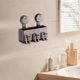 thumbnail image 5 of mfyjkho Organizador de baño adhesivo para cepillos de dientes de pared con ventosas|instalación sin taladros|construcción de aleación y plástico|25,5 x 15 x 7,5 cm, 5 of 7