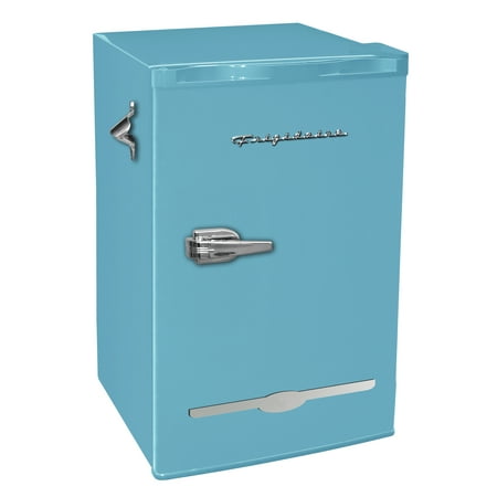 Photo 1 of **MINOR DAMAGE** Frigidaire 3.2 Cu Ft Retro Mini Fridge With Side Bottle Opener EFR376, Blue