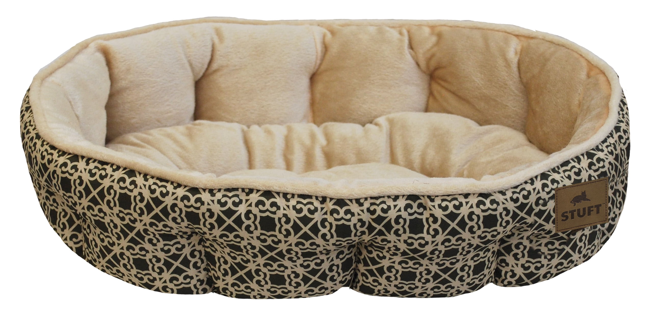 Stuft Easy Sleeper Cat Bed, Aurora Garden Green