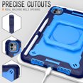 thumbnail image 6 of Dteck Kids Case for iPad Pro 11 inch 2024,Heavy Duty Silicone Case Hand Grip 360° Rotatable Stand Shockproof Kickstand Cover with Shoulder Strap for iPad 11-in. (M4) 2024,Navy/Blue, 6 of 8