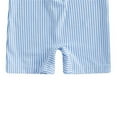 thumbnail image 7 of Toddlers Bathing Suits with Cap Baby Boy Girl Striped Zipper One Piece Swimsuit Sun Protection Travel Outfits (6 Months, Blue), 7 of 7
