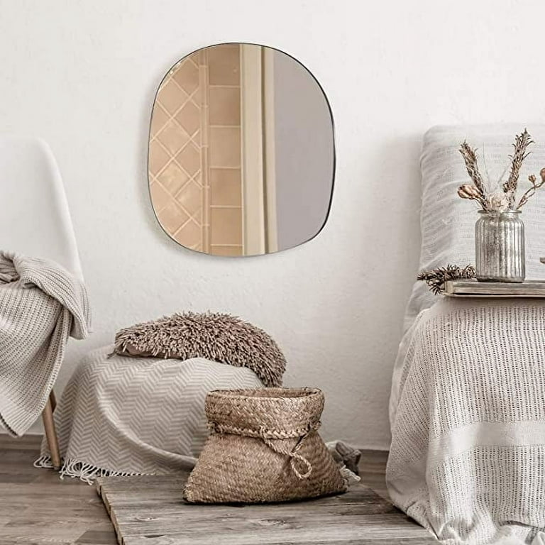 Edgewood Asymmetrical Accent Wall Mounted Mirror Decor for Living Room Bedroom Entryway - 19.7 x 33.5