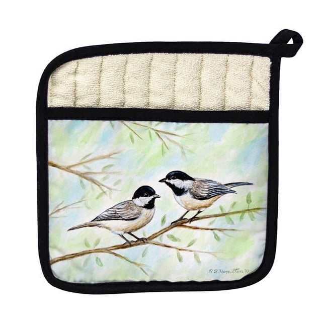Betsy Drake PT638 Dicks Chickadees Pot Holder