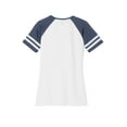 thumbnail image 6 of District Made Ladies Game V Neck Tee-L (White/ Heathered True Navy), 6 of 6