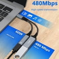 thumbnail image 6 of hejhncii Two Port USB C Hub 60W Power Delivery Charging Braided Data Transfer Cable OTG, 6 of 9