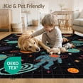 thumbnail image 4 of ODIKA 6'x9' Washable Area Rug Astronaut Cyber Arcade Galaxy Motifs Sapcerug Fireworks Anime Flowing Dynamic for Queen Size Bedroom, Under Bed, Master Suite, Easy Care, Non-Shedding, 4 of 7
