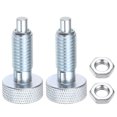 thumbnail image 1 of Uxcell 2 Pcs Ressort Plongeur M10x1.5 Filetage Dia.3mm Poignée Moletée Verrouillage, 1 of 7