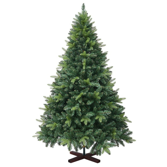 6ft Artificial Christmas Tree, 1152 Realistic Branch Tips, Easy Assembly Hinged Design, Includes Base (No lights)