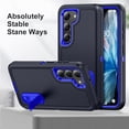 thumbnail image 4 of Allytech Rugged Case Compatible with Samsung Galaxy S22 Plus with Hidden Kickstand, [Military Grade Drop Protection] Soft TPU Hard PC Bumper Non-Slip Shockproof Full Protective Case, Blue+Navy, 4 of 8