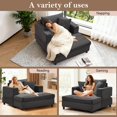 thumbnail image 5 of LEHZROAJ Oversized Upholstered Sofa with Ottoman,Comfy Corduroy Couch Pillows Deep Seat for Living Room,Bedroom(Gray), 5 of 12