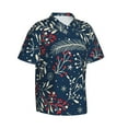 thumbnail image 2 of Uemuo Merry Christmas Printed Regular Fit Short Sleeve Casual Hawaiian Shirt for Men,Aloha shirt,Tropical shirt,Floral print shirt,Vacation Beach shirt-Small, 2 of 9