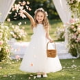 thumbnail image 4 of Handwoven Wicker Flower Girl Basket With Bow Wedding Petal Basket Small Storage Basket For Ceremony Party Home Decor, 4 of 7