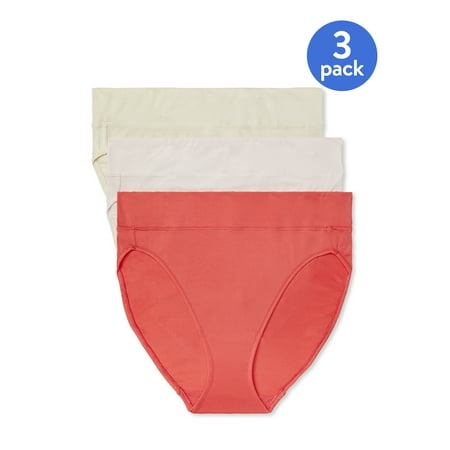 

Blissful Benefits by Warner s Women s No Muffin Top Breathable Hi-Cut Panty 3-Pack