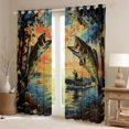 thumbnail image 2 of Feelyou Rustic Pike Fish Black Out Curtains, Vintage Lake House Curtains Pack of 2 (42x63 Each), Teens Kids Adult Bedroom Curtains, Window Curtains Decor, 2 of 6