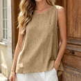 thumbnail image 2 of Linen Tank Tops for Women Casual Loose Camisole Sleeveless Gauze Shirts Plus Size Boho Spring Summer 2026 Clothing With Pocket, 2 of 4