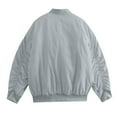 thumbnail image 5 of Comdrip Vestes pour Femmes! Veste Plissée à Col Montant avec Poches et Fermeture Éclair, Veste d'Automne pour Femmes Grise TP, 5 of 5