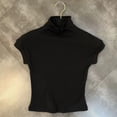 thumbnail image 3 of Lullu Girls High Neck Short Sleeve T-Shirt Summer Casual Solid Stretch T Shirt, Sizes 2-16, 3 of 3