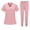 Pink, variant on Fgvctg Scrubs for Women Set Plus Size Nurse Uniforms Petite V-Neck Yoga Scrub Pants and Tops Medical Scrubs Jogger Scrubs with Pockets Gray XL