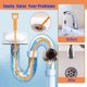 thumbnail image 4 of 6 Pack 25 Inch Snake Drain Clog Remover Tool, Drain Cleaner Hair Clog Remover, Tool Pipe Shower Drain Clog Remover Tool, Sink Snake, Drain Hair Remover for Kitchen Sink Bath Tub Bathroom, 4 of 5