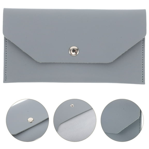 ETHZZLE 1Set Cash Wallet Rectangular Minimalist Style In Sky Blue Pu Leather For Travel