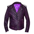 thumbnail image 1 of Premium Leather Lightweight Fashion Jacket for Ladies, Purple - Medium, 1 of 1