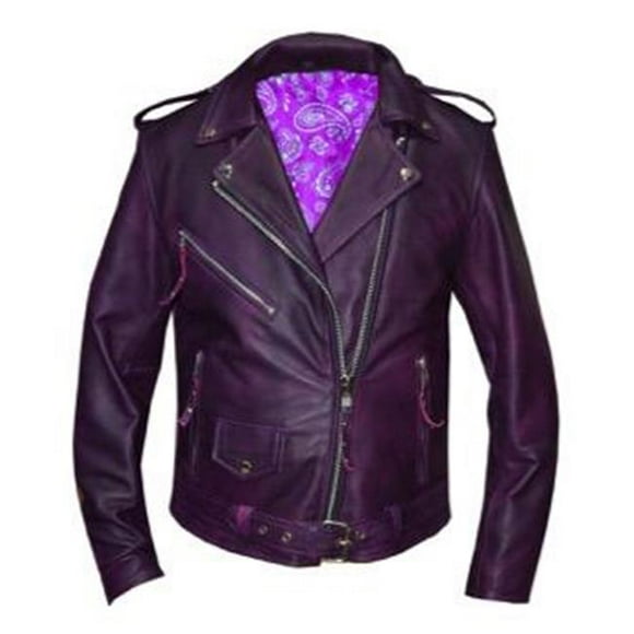 Veste de Mode Légère en Cuir Haut de Gamme pour Femmes&44; Violet - Moyen