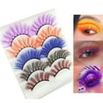 thumbnail image 2 of Colorful Eyelashes Halloween Dramatic Party Mixed Color False  Lashes Eye Extensions Makeup, 2 of 9