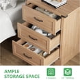 thumbnail image 4 of FANRAL 3 Drawer Modern Farmhouse Nightstand,Wooden Bedside Table with Storage,Sturdy End Table for Bedroom Living Room,Natural Oak Night Stand, 4 of 7