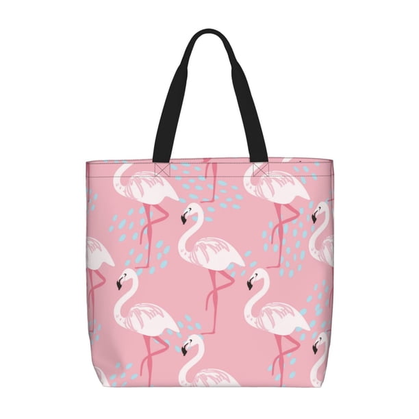 Easygdp Flamingo Bolsa Tote para Mujer, Bolso de Hombro para Trabajo, Playa, Viajes, Compras y Supermercado