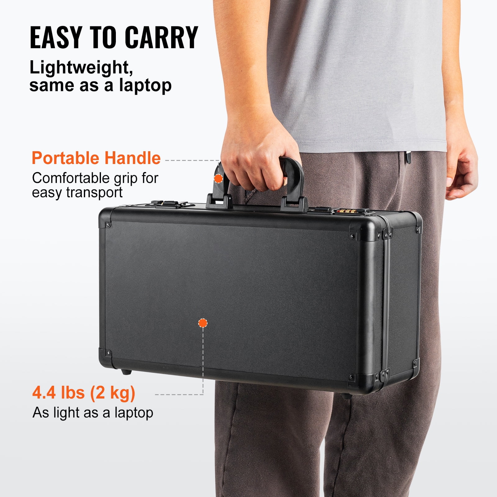 KFFKFF Collector's Card Storage Box with 4 Compartments, Secure Coded Lock, and Adjustable Foam Dividers, Fits 120 PSA, 84 BGS, 96 SGC, 428 Top Loaders, or Over 999 Loose Cards