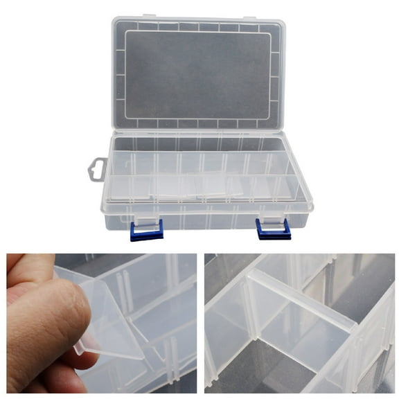 Cheers.US Portable Clear Visible PP Plastic Fishing Tackle Accessory Box Fishing Lure Bait Hooks Storage Box Case Container Jewelry Making Findings Organizer Box Storage Container Case
