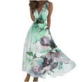thumbnail image 2 of Titcea Summer Dresses for Women 2026 Deep V Neck Sleeveless Wrapped Chest Flowy Maxi Dresses Floral Printed Casual Elegant Dresses, Gifts for Mom/Her, 2 of 5