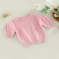 thumbnail image 4 of MesaSe Chandail Décontracté à Manches Courtes pour Fillettes, Col Uni, Tricot, Hauts, Rose, 2-3 Ans, 4 of 7